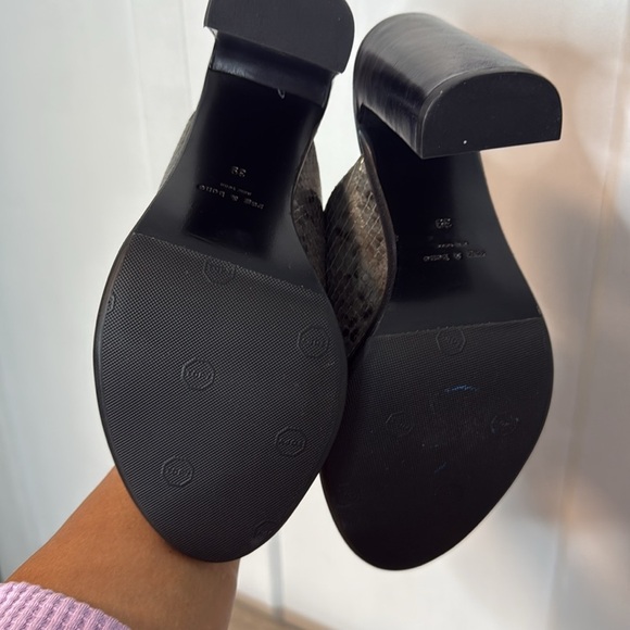 Rag & Bone Black and olive green Snake Print Mules - leather - 8 - Picture 6 of 7